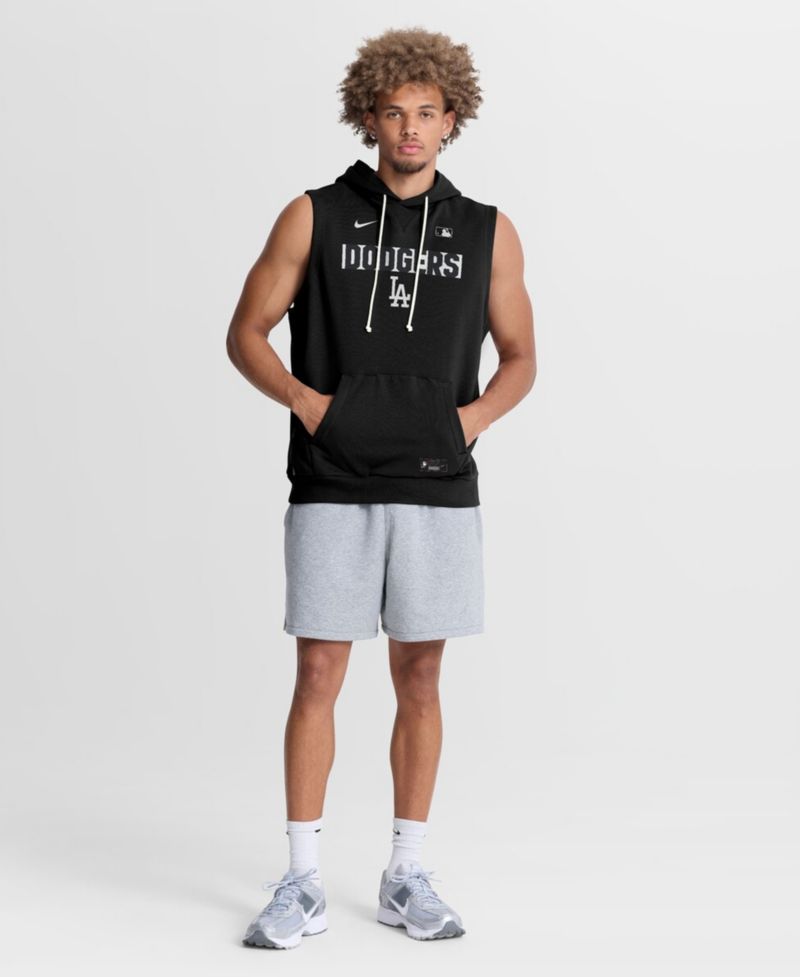 Men's Black Los Angeles Dodgers Authentic Collection Standard Issue Dri-FIT Sleeveless Hoodie