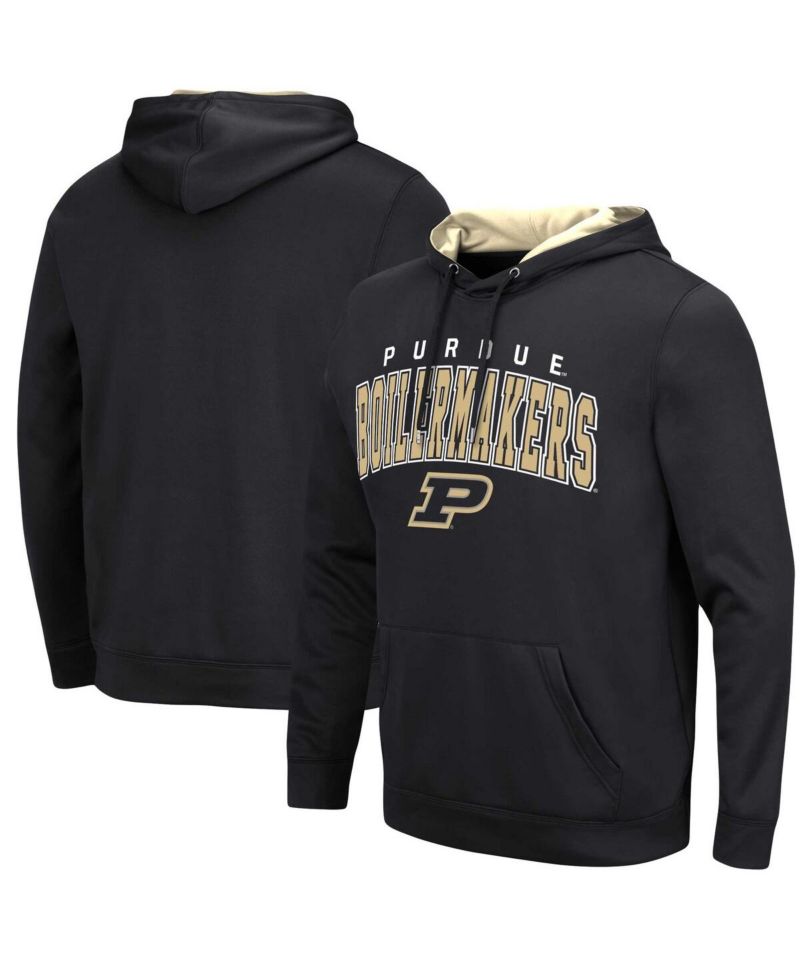 Men's Black Purdue Boilermakers Resistance Pullover Hoodie
