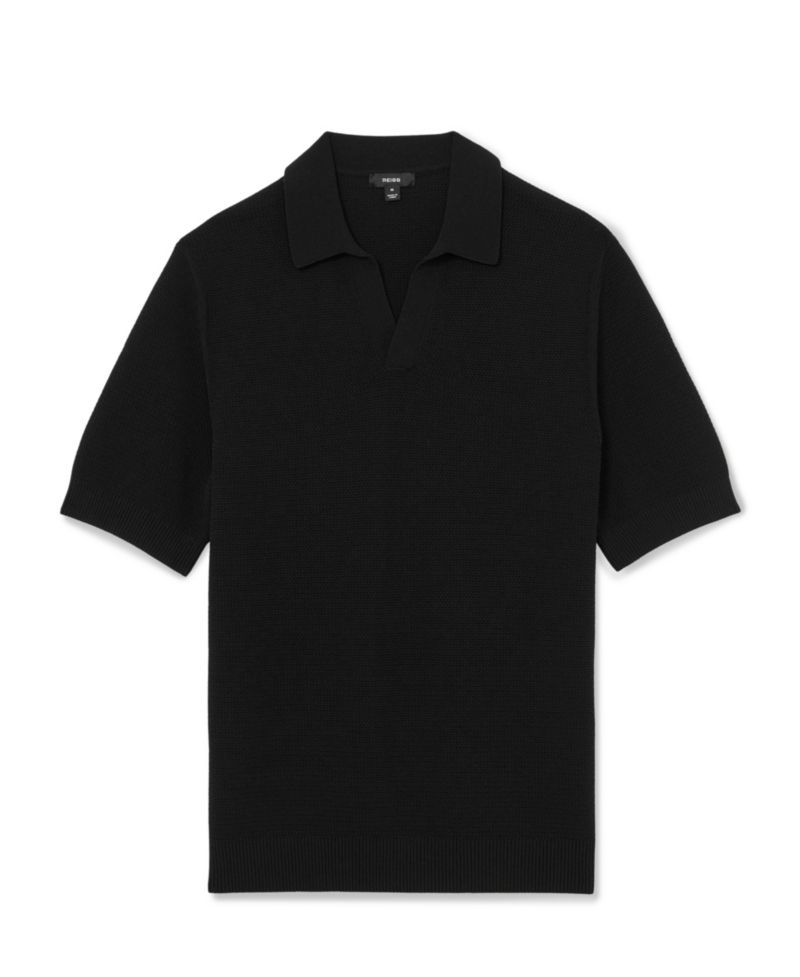 Men's Leon Open Collar Basket Stitch Polo Shirt