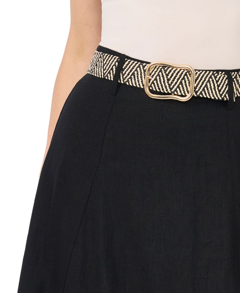 Women's Belted Midi Skirt