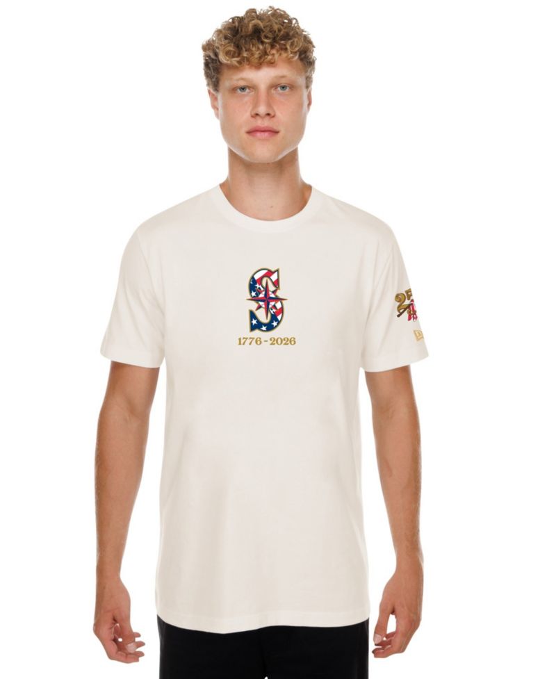 Men's Cream Seattle Mariners 250th Fourth of July T-Shirt