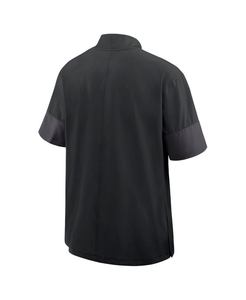 Men's Black Oregon Ducks 2025 Sideline Coaches Lightweight Short Sleeve Jacket