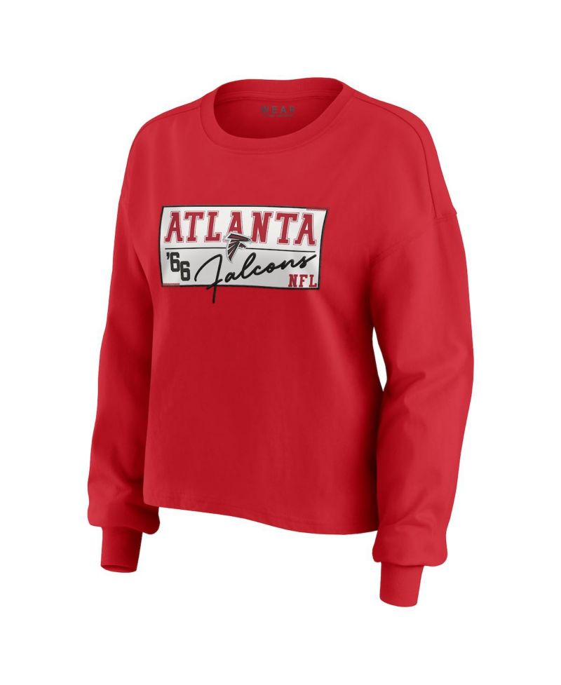 Women's 2-Piece Red Atlanta Falcons Heavy Rugby Jersey Long Sleeve T-Shirt and Shorts Lounge Set