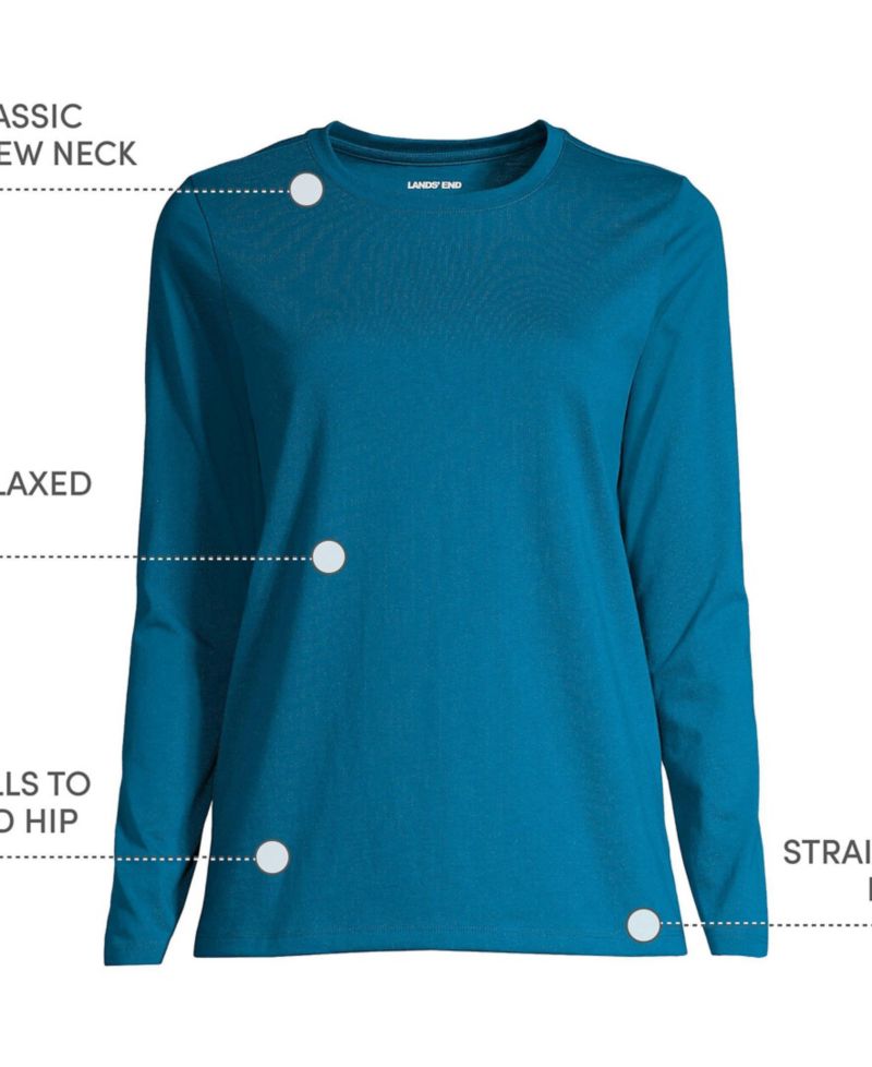 Women's Tall Supima Cotton Long Sleeve Crewneck T-Shirt