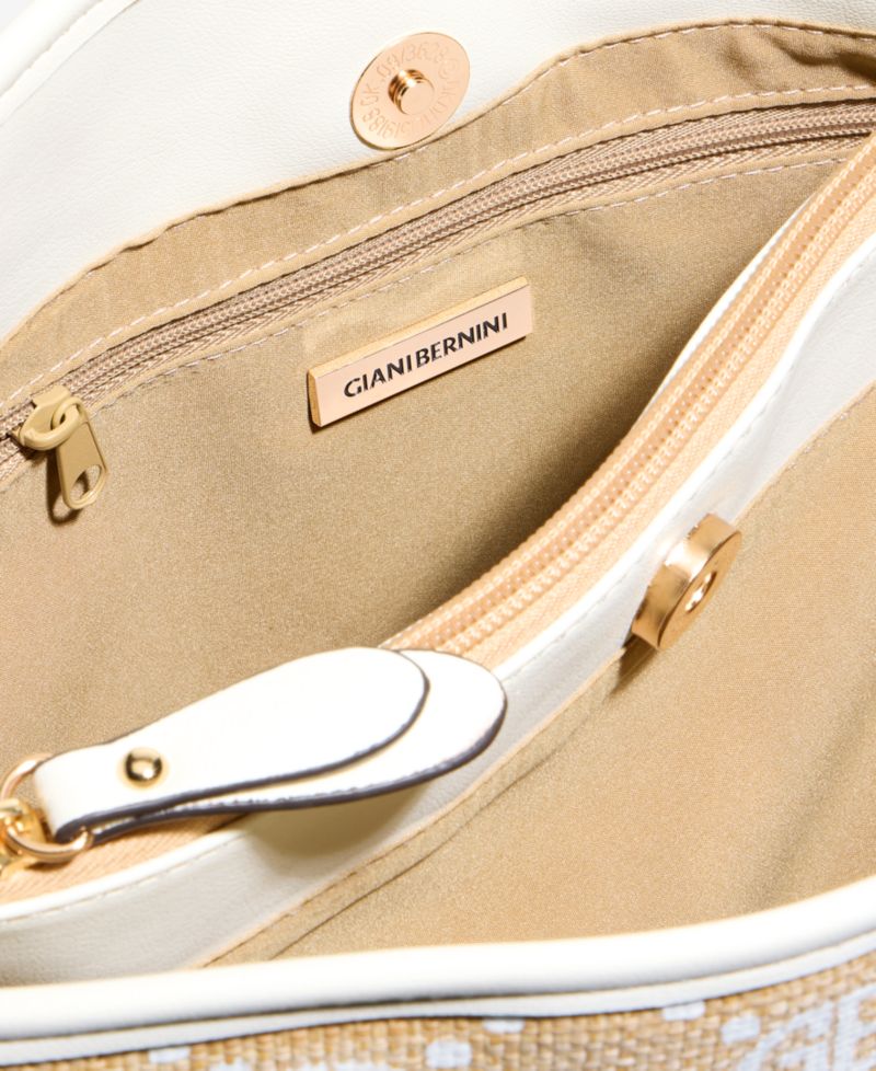 Belted Monogram Straw Tulip Tote Bag