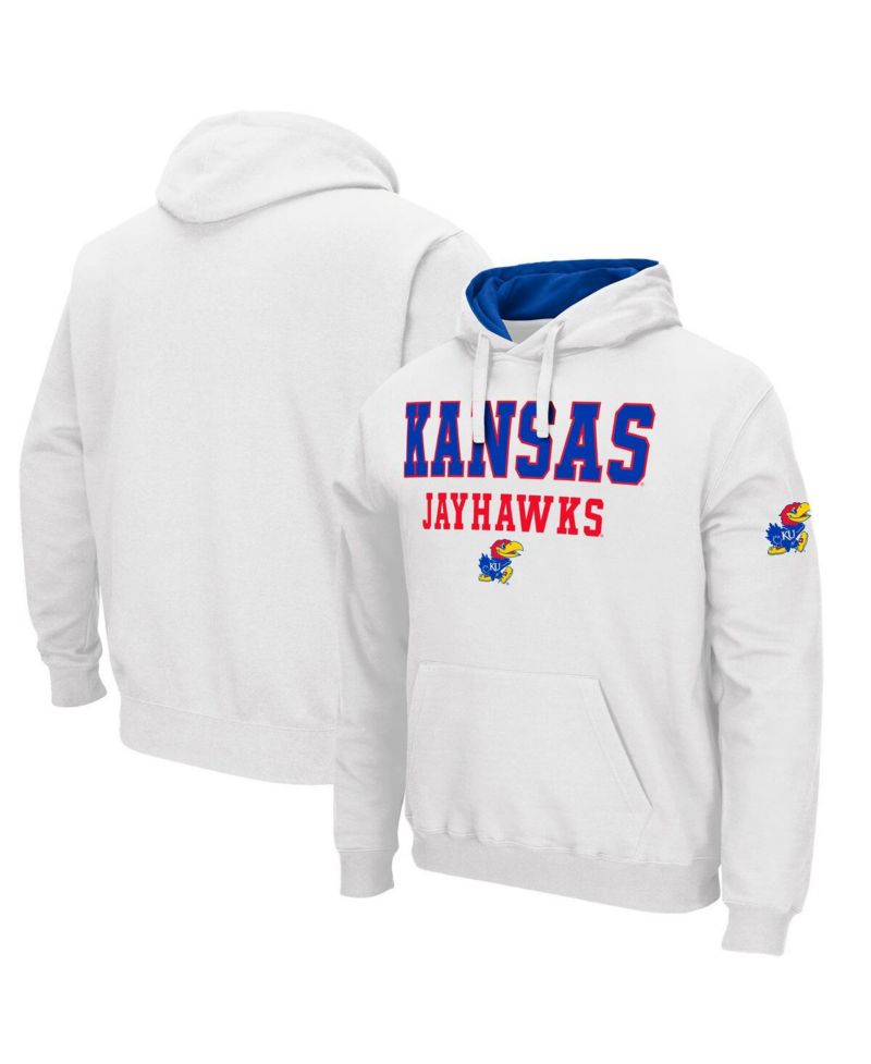 Men's White Kansas Jayhawks Sunrise Pullover Hoodie