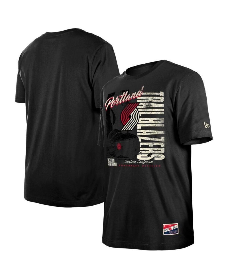 Men's Black Portland Trail Blazers Distressed Throwback Vintage Color Pack T-Shirt