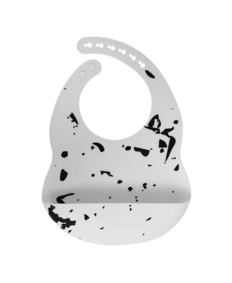 Soft Silicone Waterproof Baby Bib with catch all pocket, Adjustable