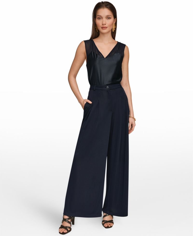 Women's Pleated Zip-Fly Pants