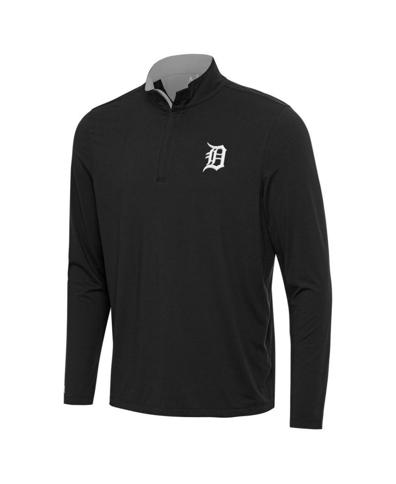 Men's Black Detroit Tigers Content Quarter-Zip Sweatshirt