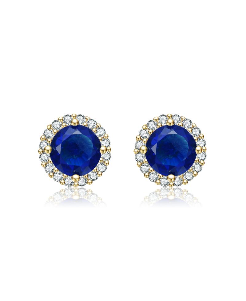 Elegant Dazzling 10MM Round Cubic Zirconia Halo Stud Earrings