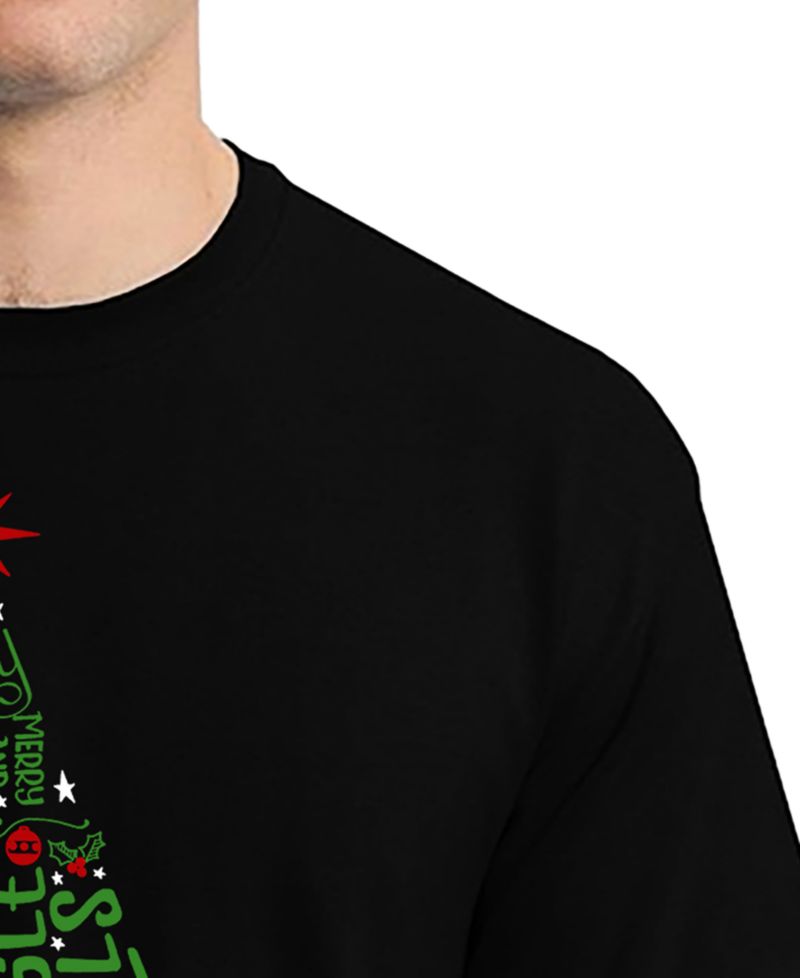 Men's Holiday Christmas Tree Word Art T-Shirt