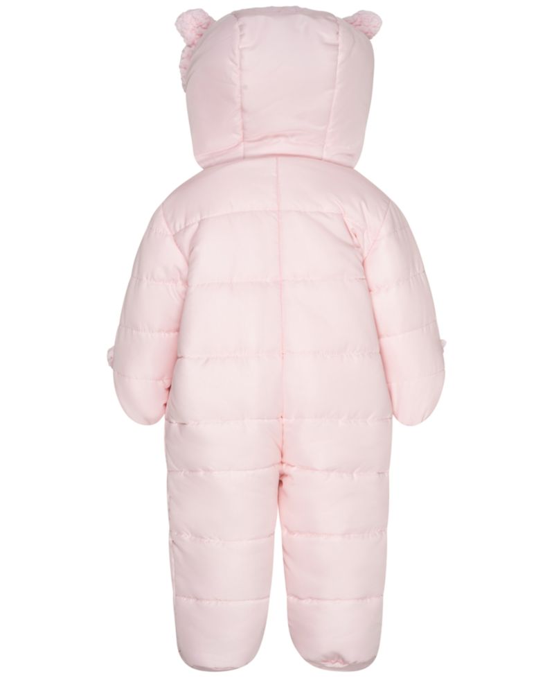 Baby Girls' Embroidered Cat Hooded One-Piece Snowsuit