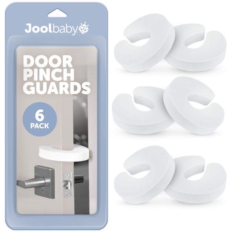 Toddler Jool Door Pinch Guards (6 Pack) – Slam Preventer – Babyproof Doors to Avoid Pinched Fingers & Door Slamming, Keep Pets from Getting Locked In
