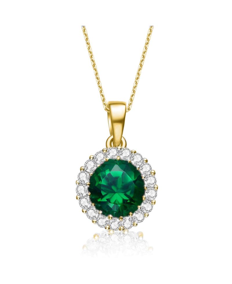 Minimalist Sterling Silver Brilliant CZ Round Halo Necklace