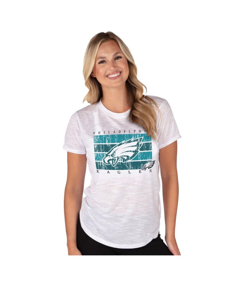 Women's White Philadelphia Eagles Infuse Lightweight Slub Knit Top