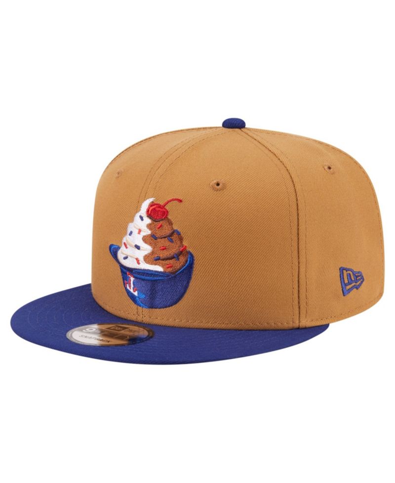 Men's Khaki/Dark Blue Texas Rangers Ice Cream 9FIFTY Snapback Hat