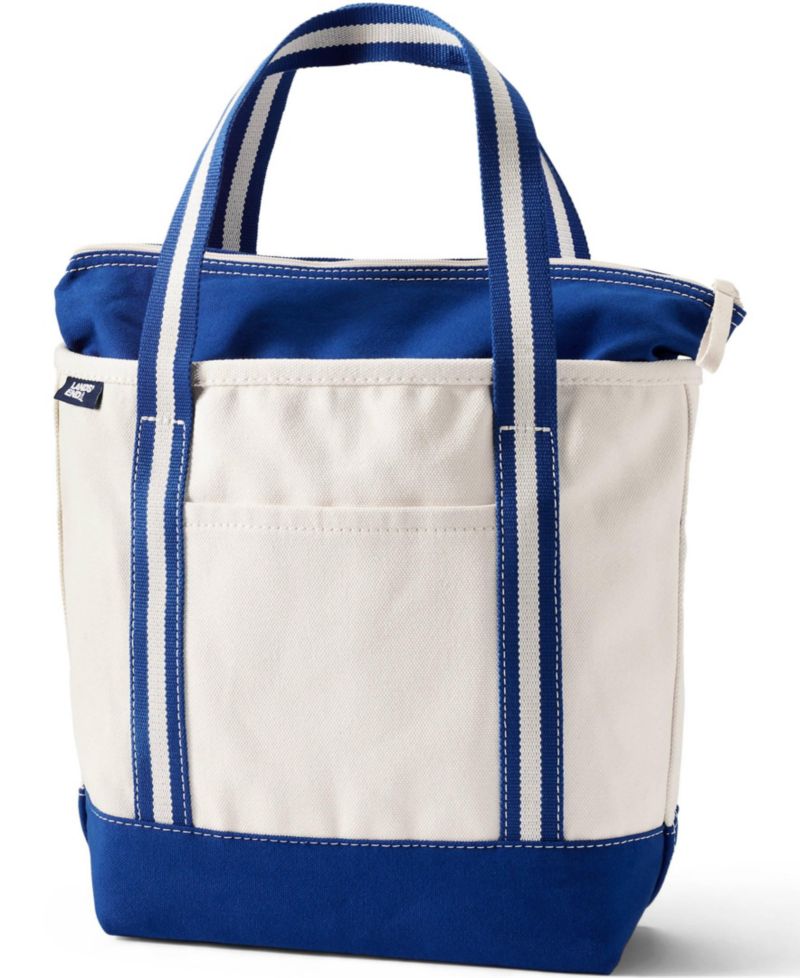 Medium 5 Pocket Zip Top Canvas Tote Bag