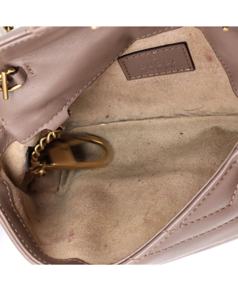 Super Mini GG Marmont Matelasse Leather Shoulder Bag