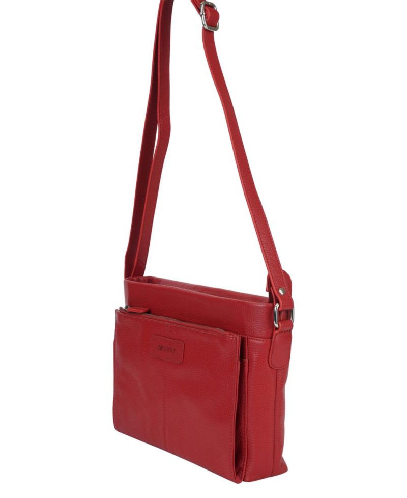 Pebble Loretta Leather Crossbody Handbag with Organizer