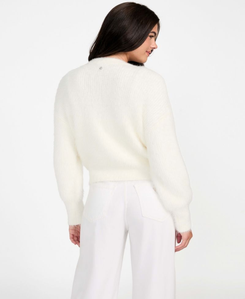 Women's Keyla Rhinestone-Button Cardigan Sweater