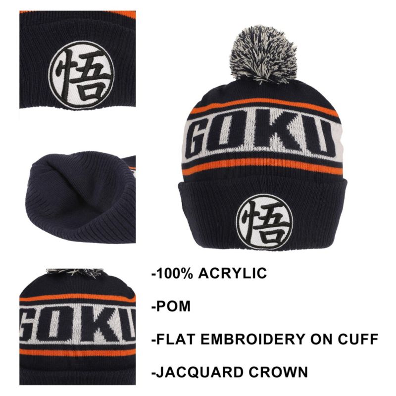 Men's Goku Kanji Blue Cuff Beanie