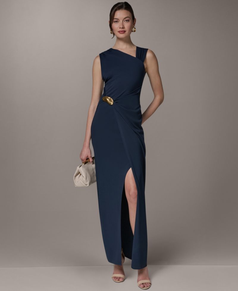 Women's Maxi Sleeveless Hardware Detail Dress