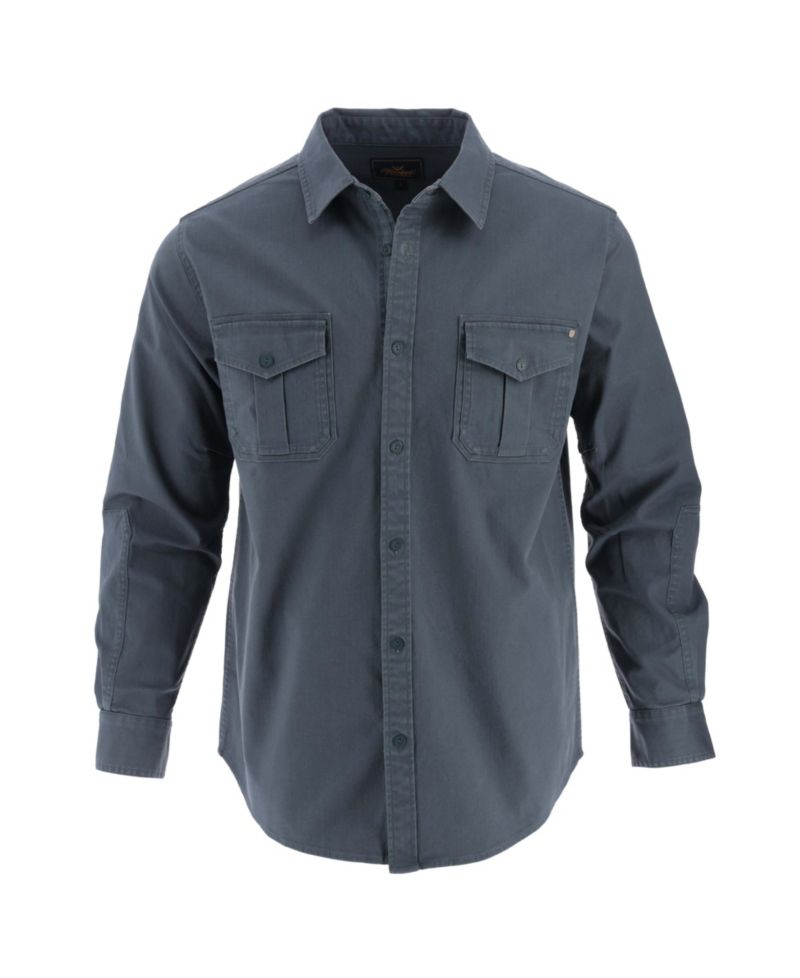 Men's Heavyweight Utility Stretch Long Sleeve Button Up Overshirt