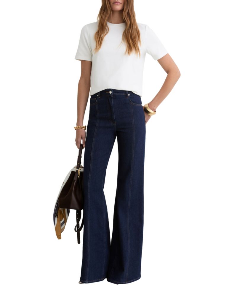 Women's Josie Stretch-Cotton Ribbed-Neck T-Shirt