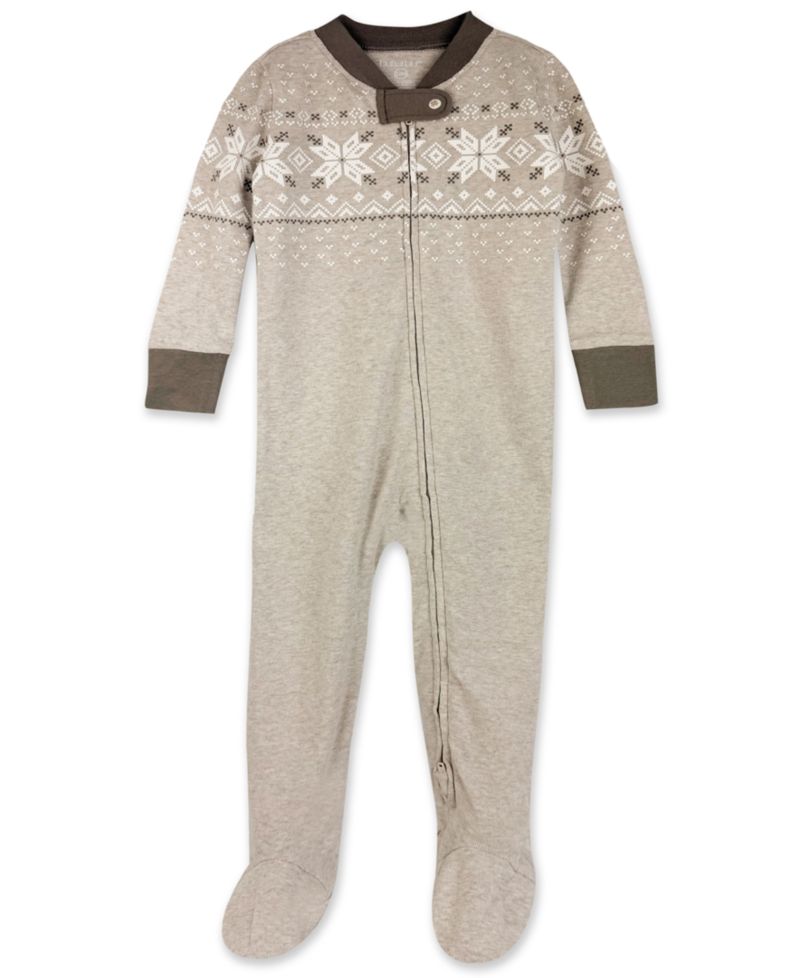 Baby Boys' and Baby Girls' Festive Holiday Print Footed Pajama