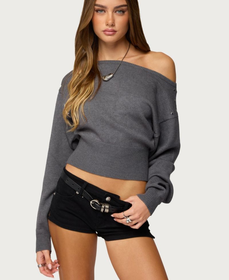Women's Doro Studded Off Shoulder Sweater