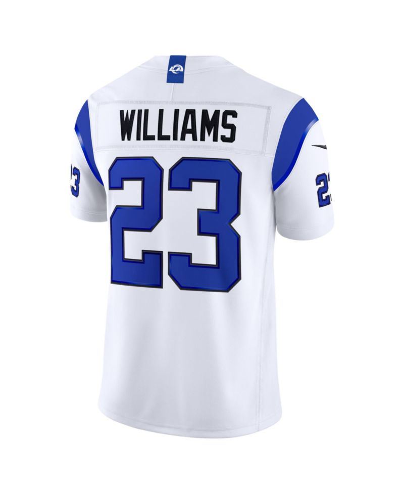 Men's Kyren Williams Los Angeles Rams Fearsome White Vapor F.U.S.E. Stitched Limited Jersey