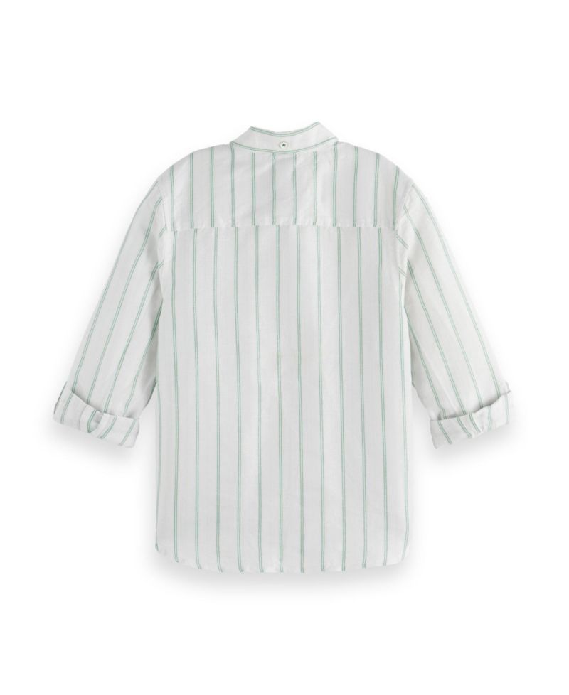 Little and Big Boys Linen Blend Long Sleeved Shirt