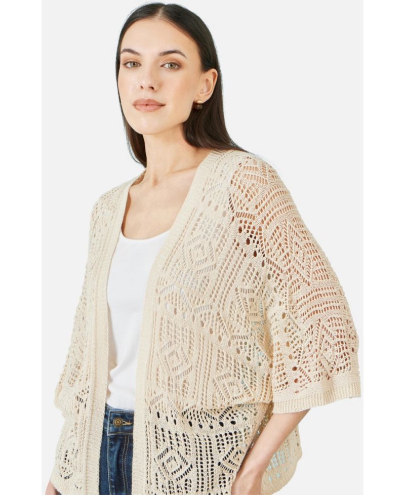 Women's Crochet Edge To Edge Cardigan