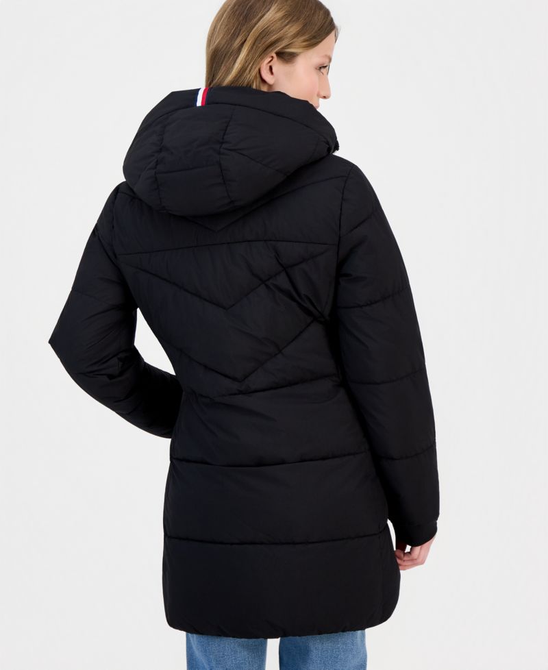 Women's Chevron-Quilted Puffer Coat