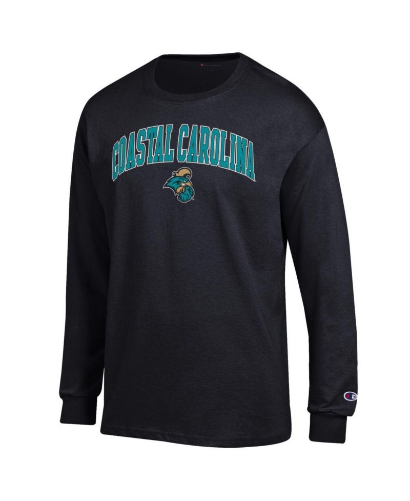 Men's Black Coastal Carolina Chanticleers Arch Over Logo Long Sleeve T-Shirt