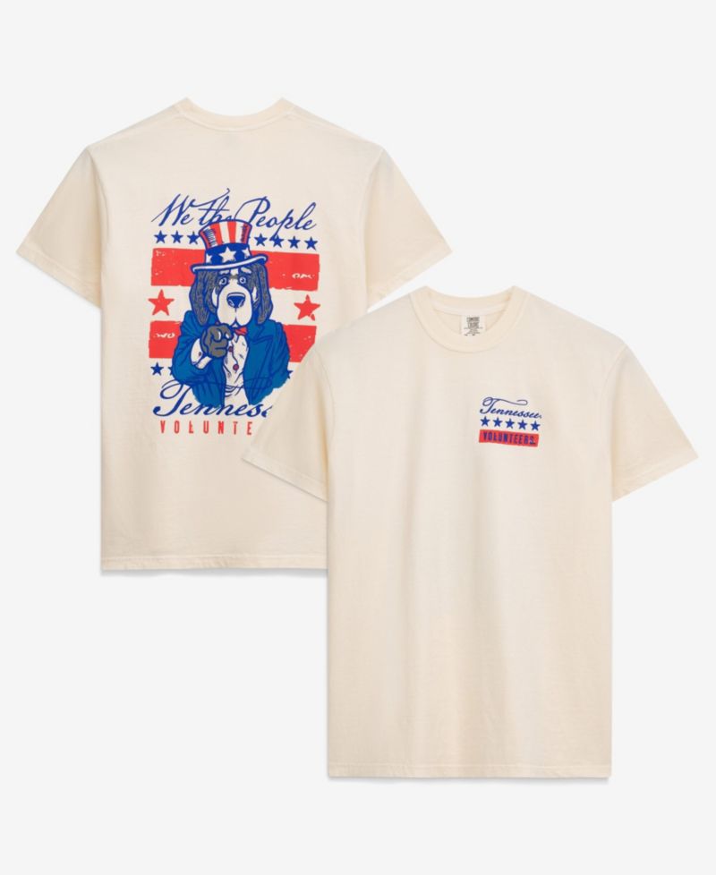 Men's Cream Tennessee Volunteers Uncle Sam Mascot T-Shirt