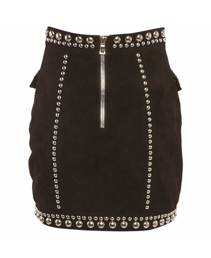 Women's Studded Suede Mini Skirt