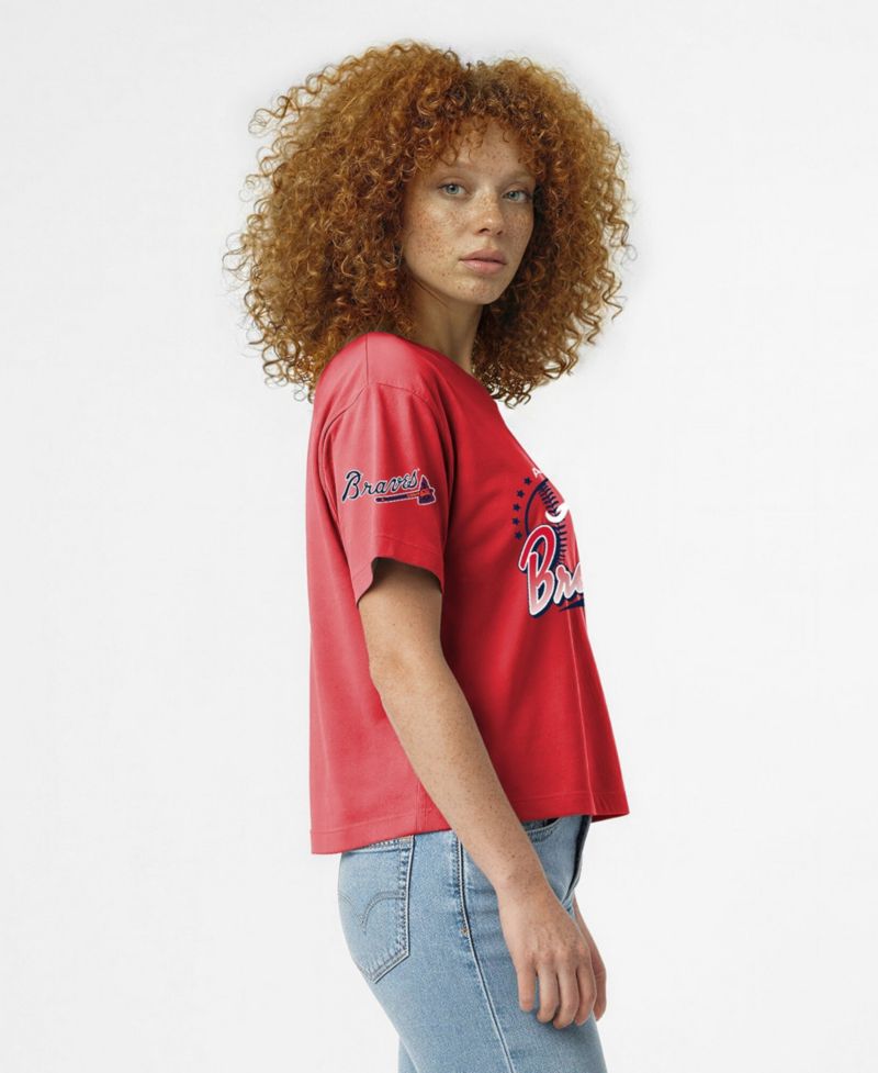 Women's Atlanta Braves All-Star Oversized Distressed-Graphics T-Shirt