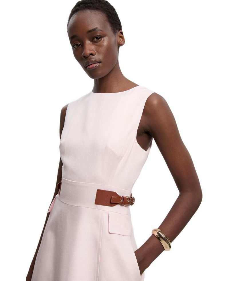 Women's Tailored Linen Full Midi Dress