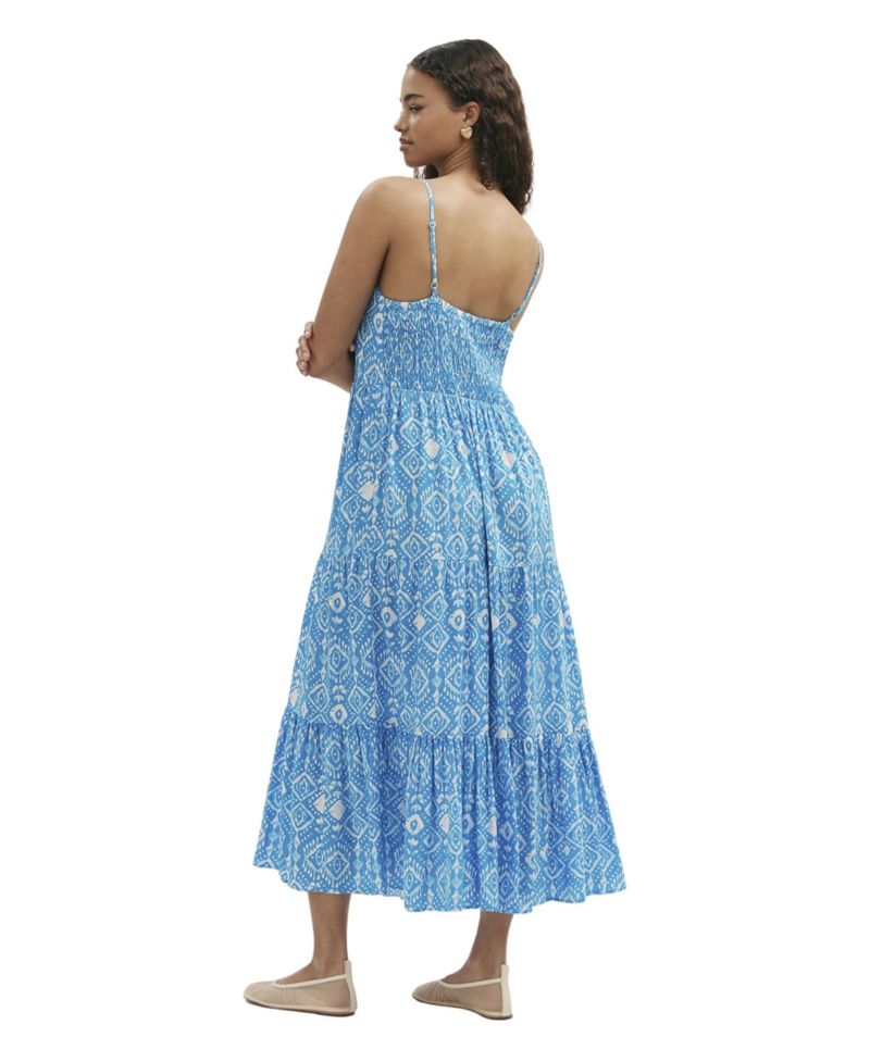 Women's Emmie Cotton V-Neck Tiered Midi Dress