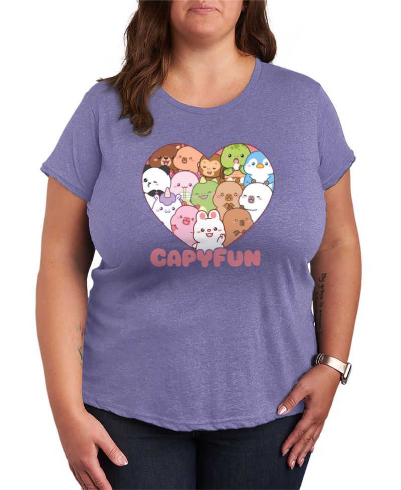 Plus Size CapyFun Friends Collage Graphic T-Shirt