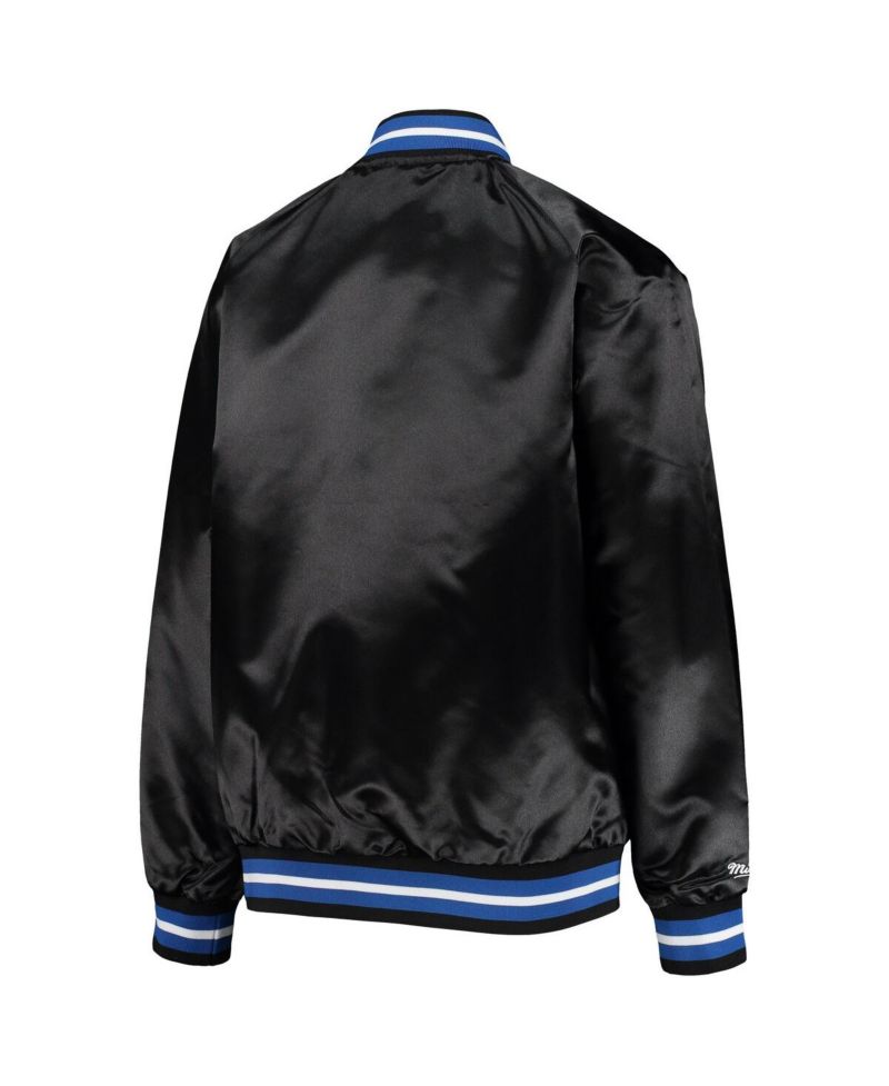 Big Boys Black Orlando Magic Hardwood Classics Satin Raglan Full-Snap Jacket