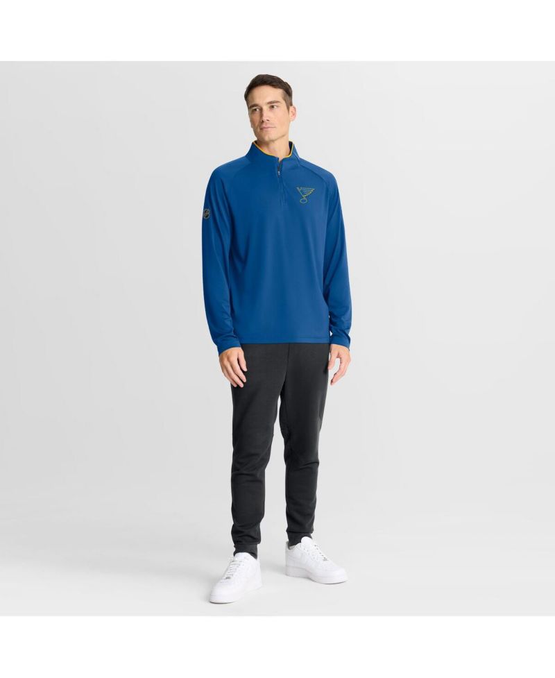 Men's Blue St. Louis Blues Authentic Pro Rink Training Quarter-Zip Pullover Sweatshirt