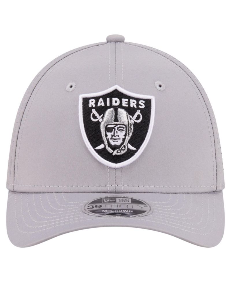 Men's Gray Las Vegas Raiders 39THIRTY M-Crown Flex Fit Hat