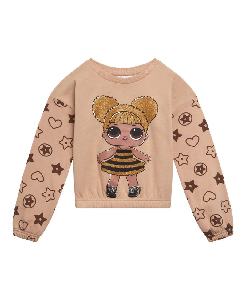 Little Girls Fleece Sweatshirt and Jogger Pants Outfit Set