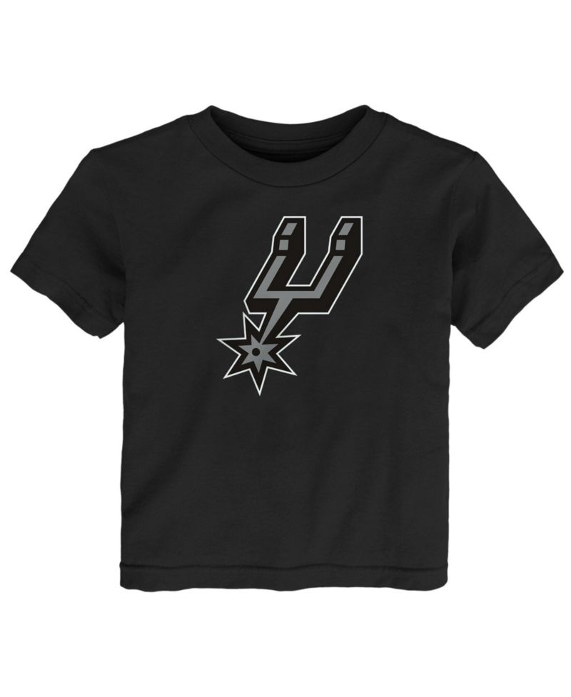 Baby Boys and Girls Black San Antonio Spurs Primary Logo T-Shirt