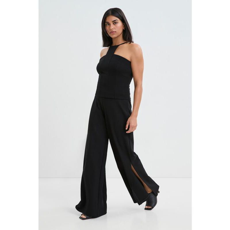Women's Lexington High-Waisted Wide-Leg Side-Slit Dress Pants