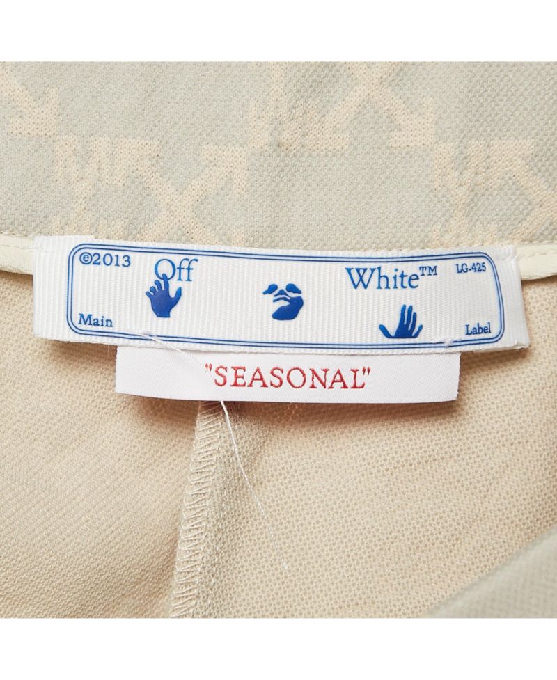 Women's Neutral Cream Monogram Jersey Slit Detail Leggings