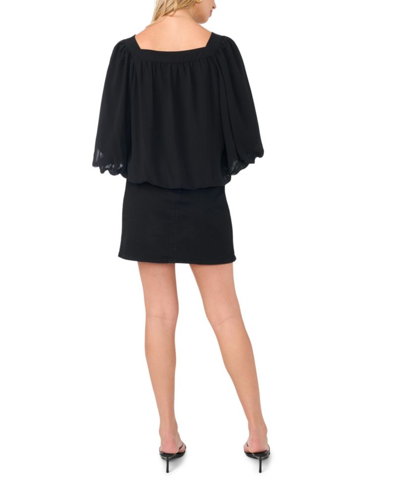 Women's Square Neck Bubble Blouse